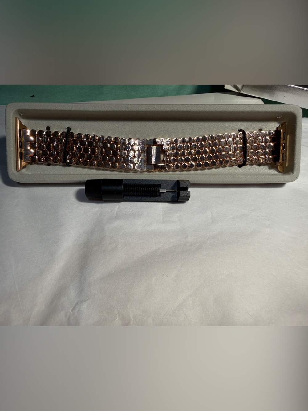 Rose Gold Metal Link Apple Watch Band